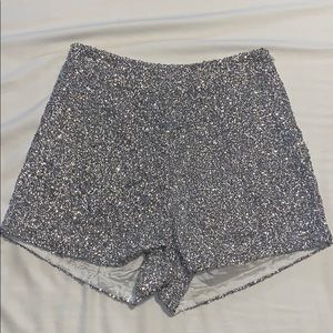 Silver Sequin Shorts